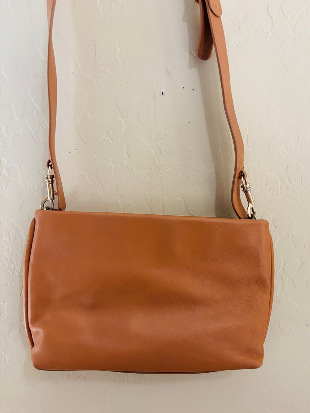 Skagen Cognac Leather Crossbody Bag/Purse with Top Handle & Strap Beautiful - Picture 3 of 6